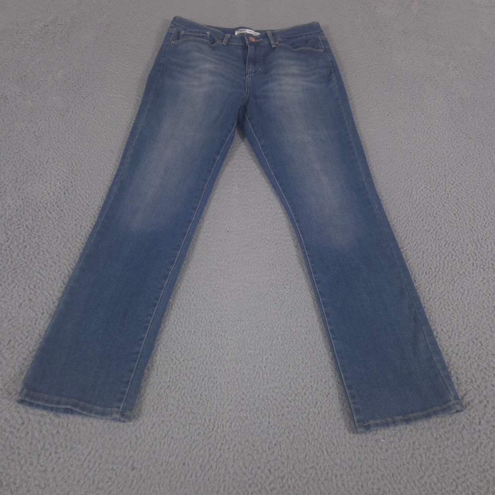 Signature Levi‎ Strauss Jeans Womens 10 Short Mid-Rise Straight Stretch Denim